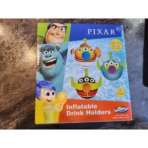 Disney Pixar Alien Remix Pool Inflatable Drink Holders by SwimWays - 6 Pack NIB